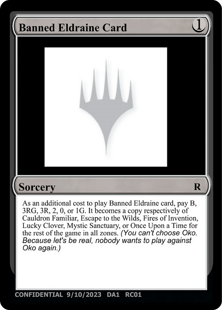 Banned Eldraine Card (UNK-RC01A) - Unknown Event (Playtest)