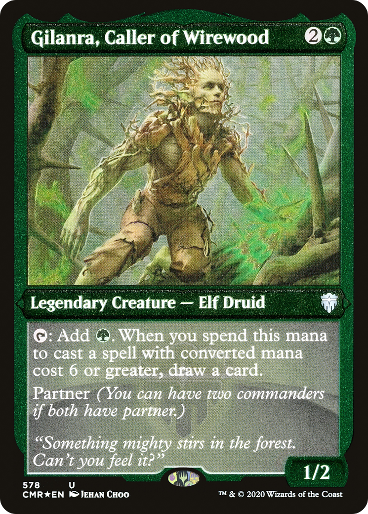 Gilanra, Caller of Wirewood (CMR-578) - Commander Legends Etched Foil