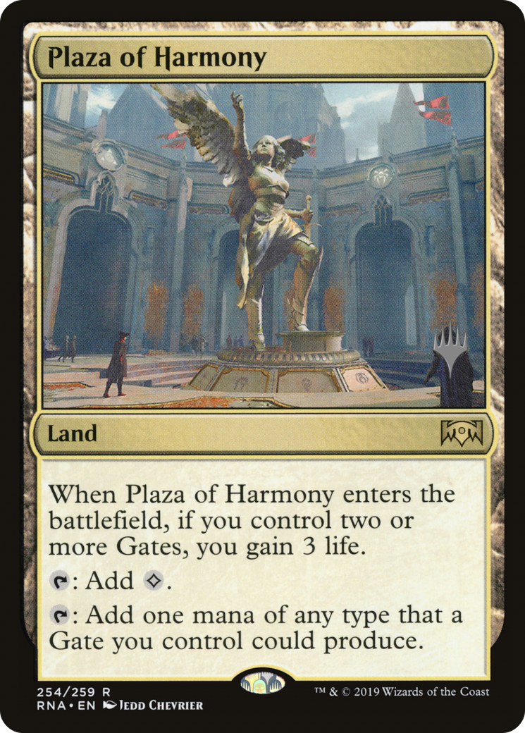 Plaza of Harmony (PPELD-254P) - Ravnica Allegiance Promos (Promo Pack) Foil
