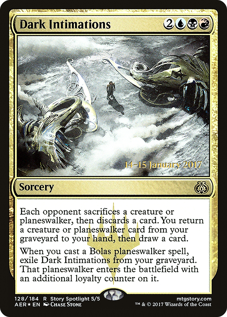 Dark Intimations (PRE-128S) - Aether Revolt Promos (Prerelease) Foil
