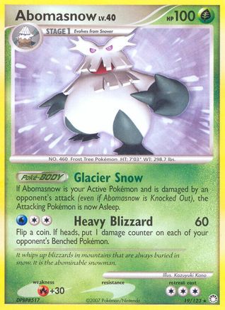 Abomasnow - 019/123 - Mysterious Treasures Reverse Holofoil - Rare