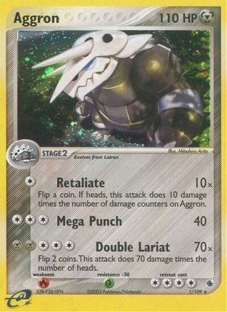 Aggron 001 - Ruby and Sapphire Holofoil - Holo Rare