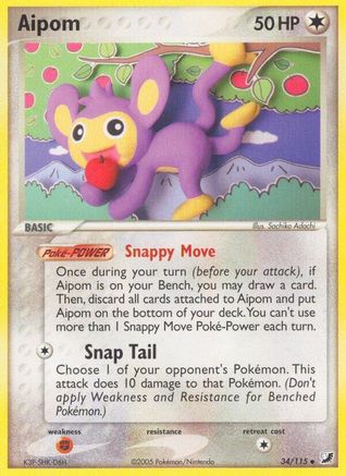 Aipom - 034/115 - Unseen Forces Reverse Holofoil - Uncommon
