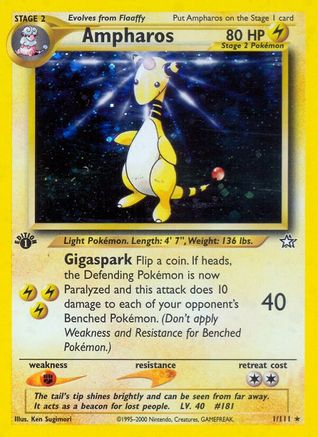 Ampharos 001/111 - Neo Genesis 1st Edition Holofoil - Holo Rare