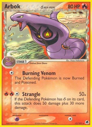 Arbok (Delta Species) 013/101 - Dragon Frontiers Normal - Rare