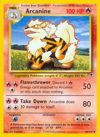 Arcanine 036/110 - Legendary Collection Reverse Holofoil - Uncommon
