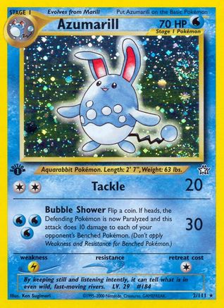 Azumarill 002/111 - Neo Genesis 1st Edition Holofoil - Holo Rare