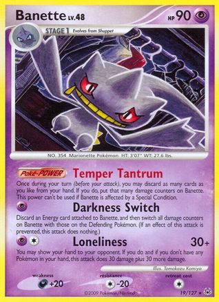 Banette 019/127 - Platinum Normal - Rare