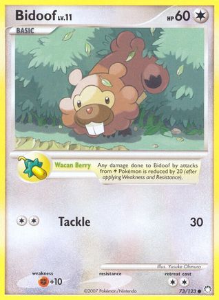 Bidoof - 073/123 - Mysterious Treasures Reverse Holofoil - Common