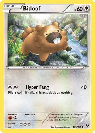 Bidoof 106/146 - XY Base Set Reverse Holofoil - Common
