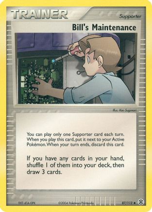 Bill's Maintenance - 087/112 - FireRed & LeafGreen Reverse Holofoil - Uncommon