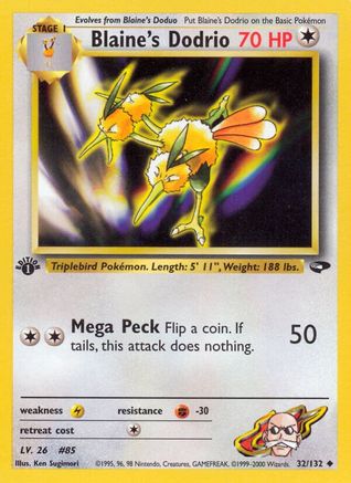 Blaine's Dodrio 032/132 - Gym Challenge 1st Edition - Uncommon