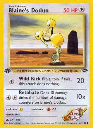 Blaine's Doduo 061/132 - Gym Challenge 1st Edition - Common