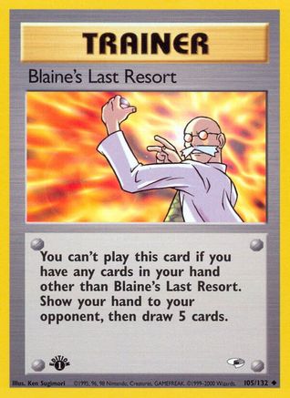 Blaine's Last Resort 105/132 - Gym Heroes 1st Edition - Uncommon