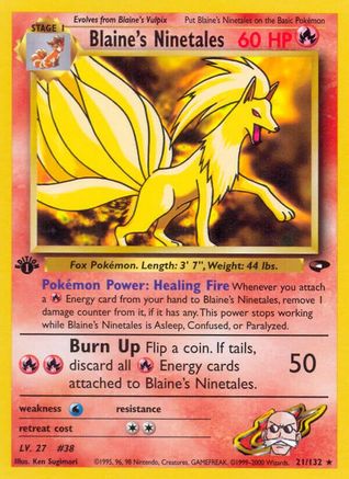 Blaine's Ninetales 021/132 - Gym Challenge 1st Edition - Rare