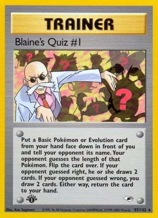 Blaine's Quiz #1 097/132 - Gym Heroes 1st Edition - Rare
