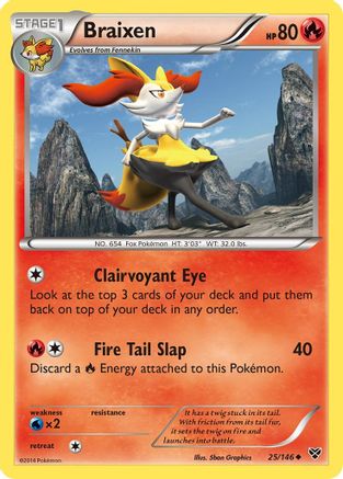 Braixen 025/146 - XY Base Set Reverse Holofoil - Uncommon