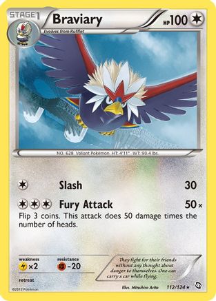 Braviary 112 - Dragons Exalted Reverse Holofoil - Rare