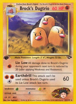 Brock's Dugtrio 022/132 - Gym Challenge 1st Edition - Rare