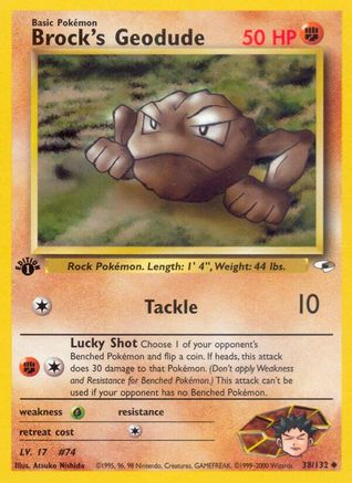 Brock's Geodude 038/132 - Gym Heroes 1st Edition - Uncommon