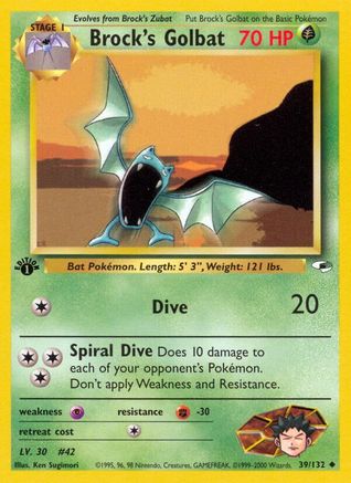 Brock's Golbat 039/132 - Gym Heroes 1st Edition - Uncommon