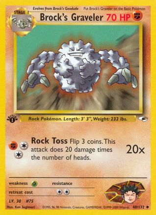 Brock's Graveler 040/132 - Gym Heroes 1st Edition - Uncommon