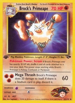 Brock's Primeape (35/132) - Gym Challenge 1st Edition - Uncommon