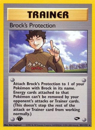 Brock's Protection 101/132 - Gym Challenge 1st Edition - Rare