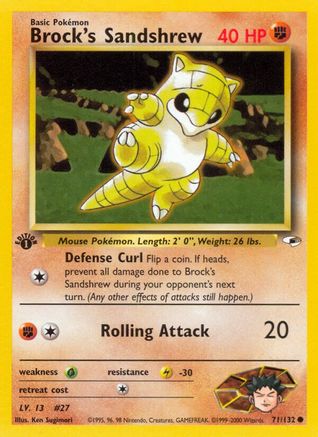 Brock's Sandshrew 071/132 - Gym Heroes 1st Edition - Common