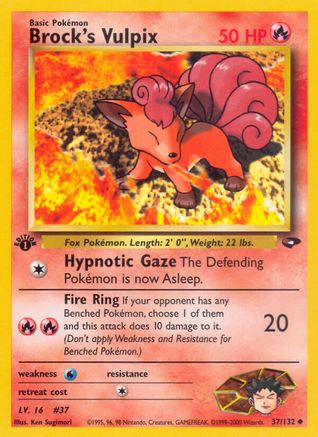 Brock's Vulpix 037/132 - Gym Challenge 1st Edition - Uncommon