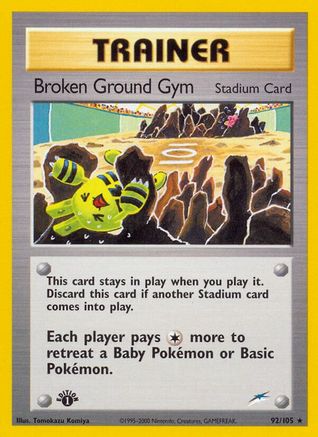 Broken Ground Gym 092/105 - Neo Destiny 1st Edition - Rare