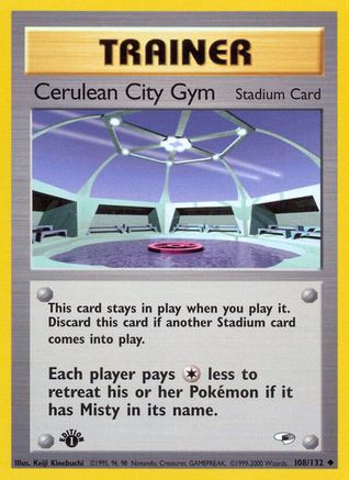 Cerulean City Gym 108/132 - Gym Heroes 1st Edition - Uncommon
