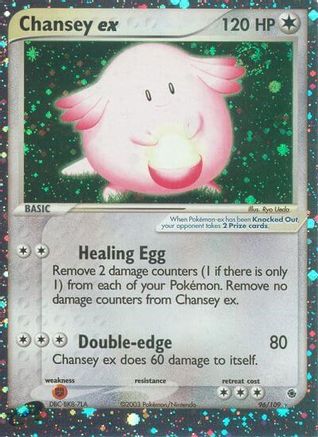 Chansey ex 096/109 - Ruby and Sapphire Holofoil - Ultra Rare