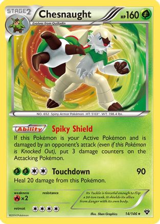 Chesnaught 014/146 - XY Base Set Reverse Holofoil - Holo Rare