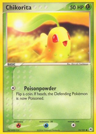 Chikorita 055 - Hidden Legends Reverse Holofoil - Common