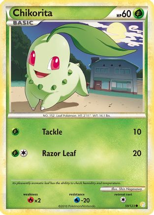 Chikorita 059/123 - HeartGold SoulSilver Reverse Holofoil - Common