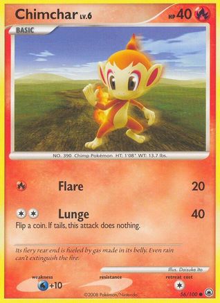 Chimchar (56) - Majestic Dawn Reverse Holofoil - Common