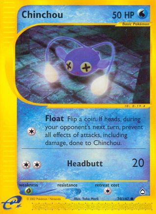 Chinchou (70) 070 - Aquapolis Reverse Holofoil - Common