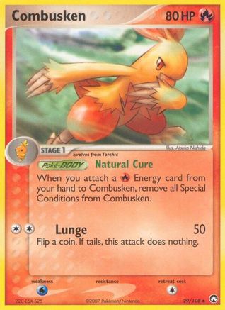 Combusken - 029/108 - Power Keepers Reverse Holofoil - Uncommon