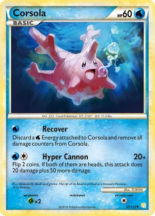 Corsola 037 - HeartGold SoulSilver Reverse Holofoil - Uncommon