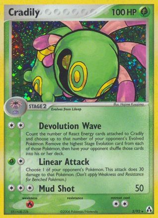 Cradily 003 - Legend Maker Reverse Holofoil - Holo Rare