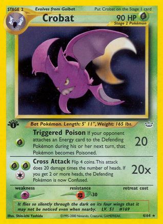 Crobat 004/064 - Neo Revelation 1st Edition Holofoil - Holo Rare