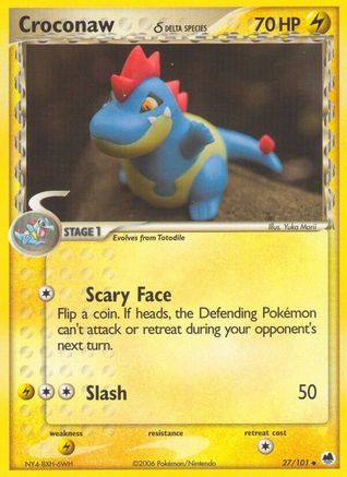 Croconaw (Delta Species) 027/101 - Dragon Frontiers Reverse Holofoil - Uncommon
