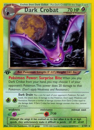 Dark Crobat 002/105 - Neo Destiny 1st Edition Holofoil - Holo Rare