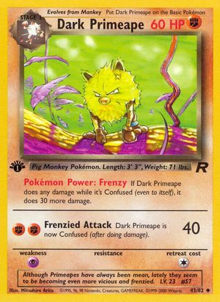 Dark Primeape (43/82) - Team Rocket 1st Edition - Uncommon