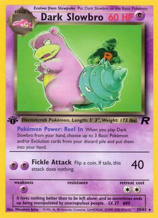 Dark Slowbro 029/082 - Team Rocket 1st Edition - Rare