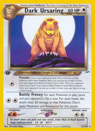 Dark Ursaring 021/105 - Neo Destiny 1st Edition - Rare