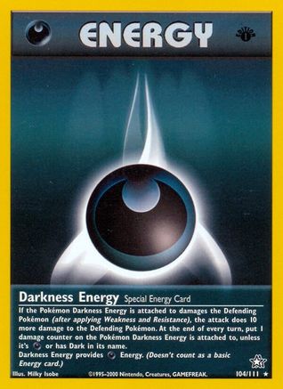 Darkness Energy 104/111 - Neo Genesis 1st Edition - Rare