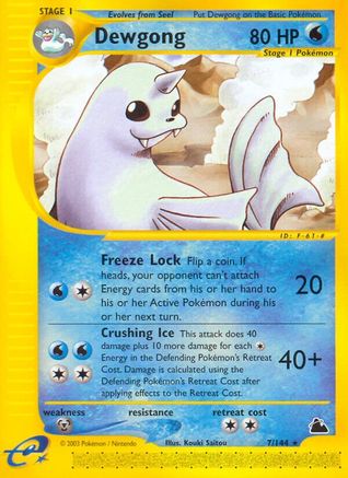 Dewgong (7) 007 - Skyridge Reverse Holofoil - Rare