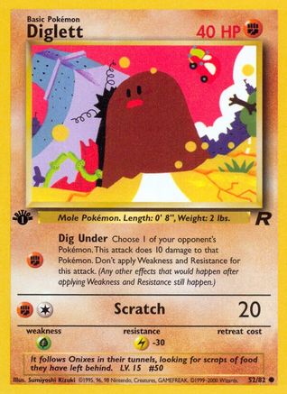 Diglett 052/082 - Team Rocket 1st Edition - Common